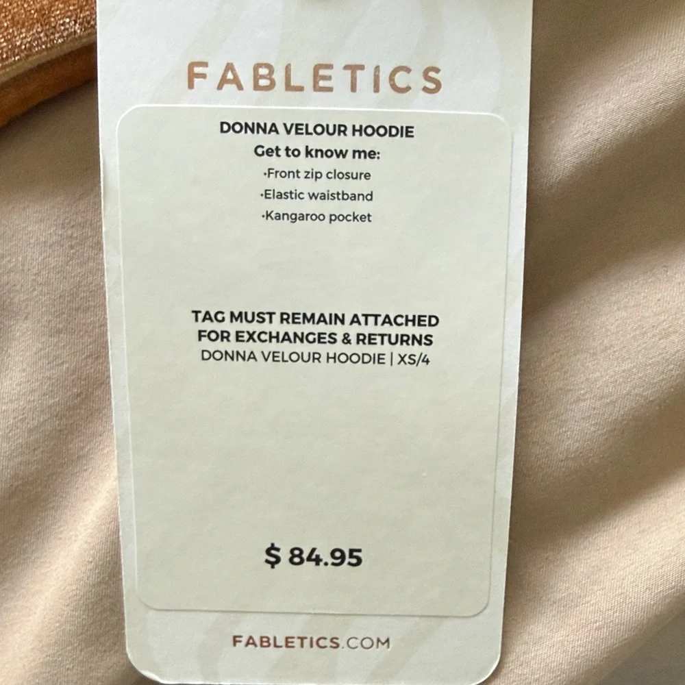 Fabletics Donna Velour Hoodie Brown Velvet Jacket - Picture 5 of 7